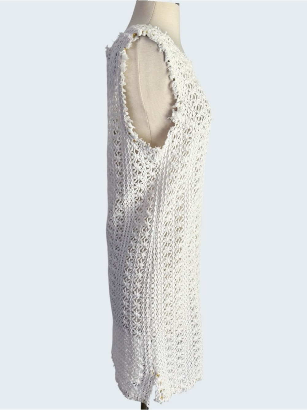 Free People Beach Thrifty Eyes White Crochet Beachy Boho Mini Dress Women’s M - Picture 6 of 10